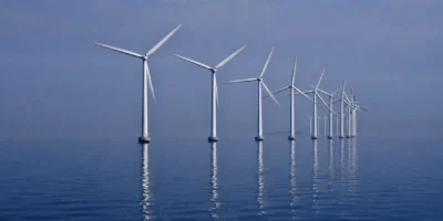 Parque eólico marino Middelgrunden en las tranquilas aguas de Øresund