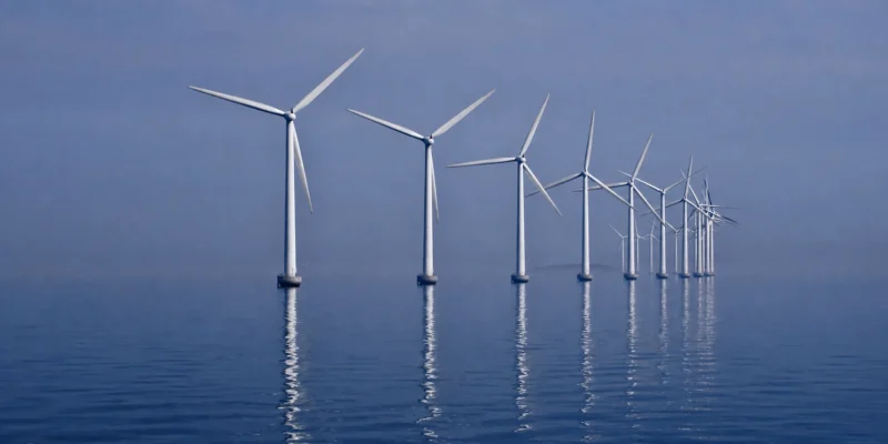 Parque eólico marino Middelgrunden en las tranquilas aguas de Øresund
