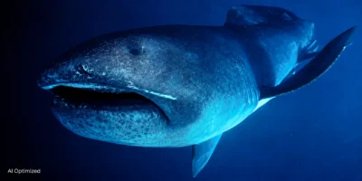 Representación ilustrativa de un tiburón bocudo en aguas azules abiertas